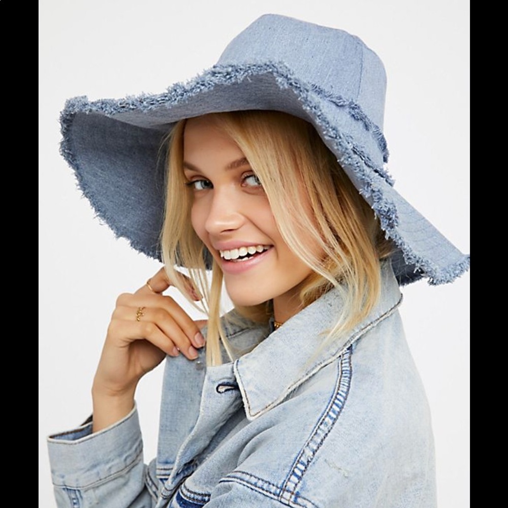 Free People denim bucket hat NWT